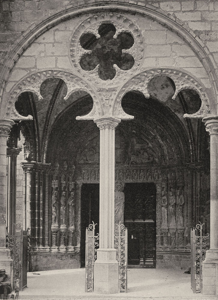 CHER. Bourges- Cathédrale. portail du transpet sud 1905 old antique print